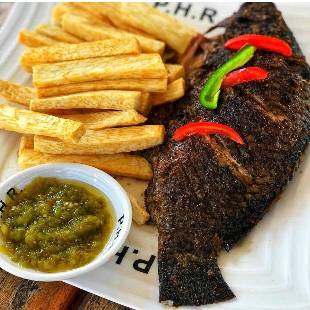 Fried Yam and Fish